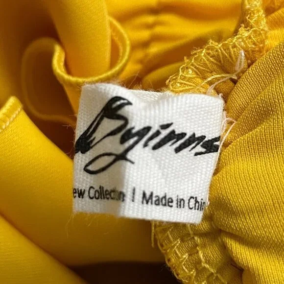 Byinns Women's Off Shoulder Ruffle Yellow Top Size XL - Picture 9 of 11
